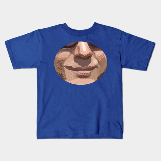 Male Face Kids T-Shirt by ellenhenryart